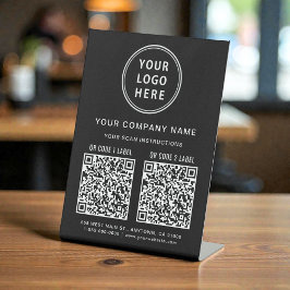 Zakelijk Logo Social Media Maak 2 QR-codes Reclamebord Met Voetstuk