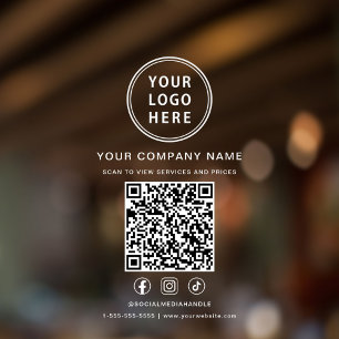 Zakelijk Logo Sociale Media Maak Uw QR-Code Raamsticker