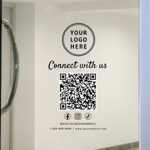 Zakelijk Logo Sociale Media Maak Uw QR Code Raamsticker