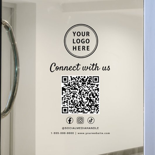 Zakelijk Logo Sociale Media Maak Uw QR Code Raamsticker