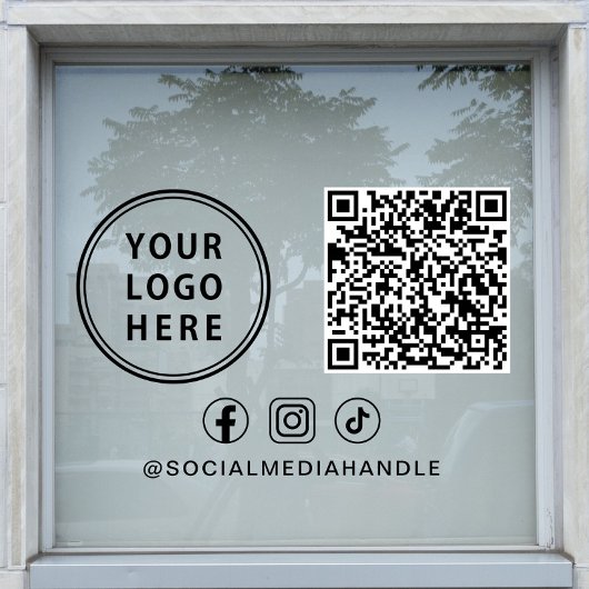 Zakelijk Logo Sociale Media Maak uw QR-code Raamsticker