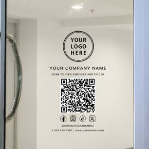 Zakelijk Logo Sociale Media Maak Uw QR Code Raamsticker