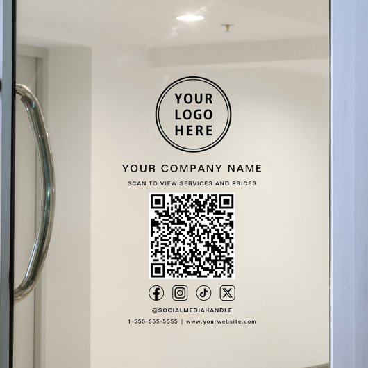 Zakelijk Logo Sociale Media Maak uw QR-code Raamsticker