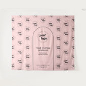 Zakelijk logo stap herhaal roze & zwart achtergron wandkleed (Voorkant (horizontaal))