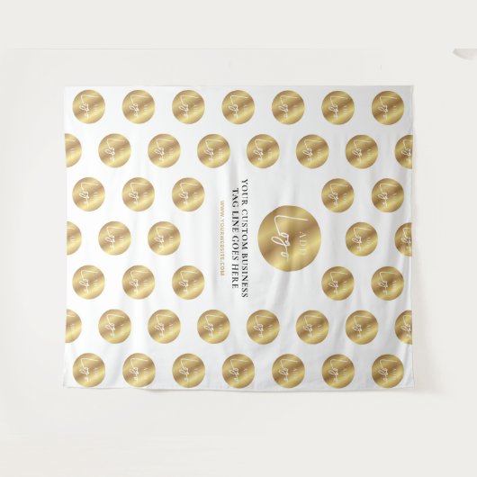 Zakelijk logo Step & Repeat goudeffect evenement Wandkleed (Voorkant (horizontaal))