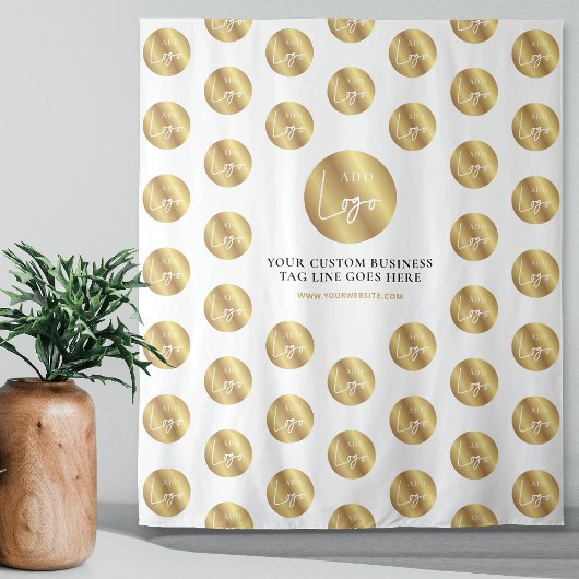 Zakelijk logo Step & Repeat goudeffect evenement Wandkleed