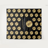 Zakelijk Logo Step & Repeat Zwart Goud Bedrijfslog Wandkleed (Voorkant (horizontaal))