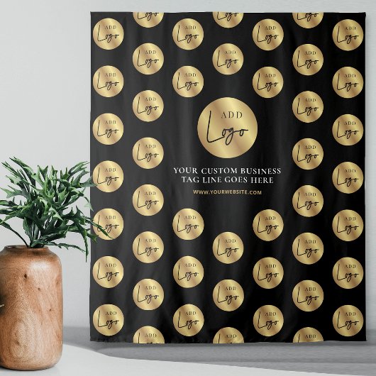 Zakelijk Logo Step & Repeat Zwart Goud Corporate Wandkleed