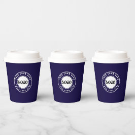 Zakelijk LOGO Stijlvol Blauw Modern Professioneel  Papieren Bekers