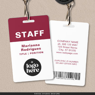 Zakelijk logo streepjescode aangepaste personeelst badge