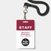 Zakelijk logo streepjescode aangepaste personeelst badge (Voorzijde met lanyard)