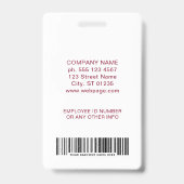 Zakelijk logo streepjescode aangepaste personeelst badge (Achterkant)