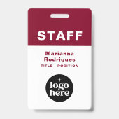 Zakelijk logo streepjescode aangepaste personeelst badge (Voorzijde)