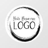 Zakelijk logo tegen witte cirkel raamsticker (Vel)