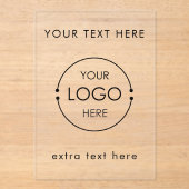 Zakelijk logo tekst modern minimalistisch merkgebo acryl uitnodigingen (Voorkant)