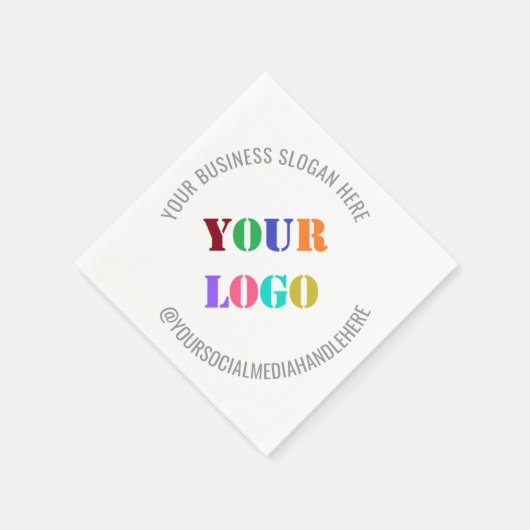 Zakelijk logo tekst promotionele servetten sjabloo (Hoek)