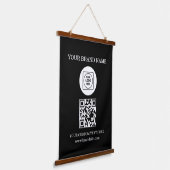 Zakelijk Logo Tekst QR Code Muur Branding Sjabloon Hangend Wandkleed (Gebogen)