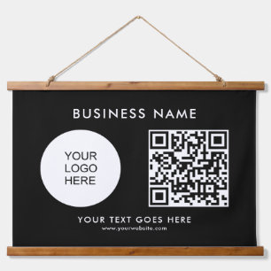  Zakelijk Logo Tekst QR Code Sjabloon Hangend Wandkleed