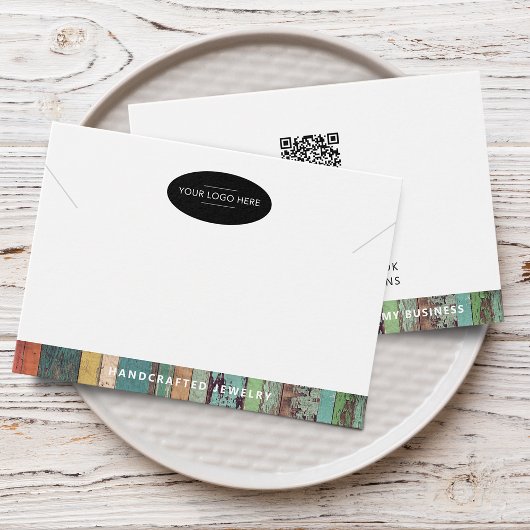 Zakelijk logo toevoegen QR-code Sieraden displayka Visitekaartje