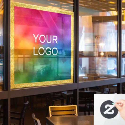 Zakelijk logo trendy sjabloon goud glans uitstrali raamsticker (Restaurant Raam)