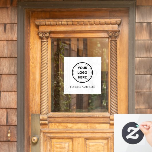 Zakelijk Logo Upload Bedrijfslogo Aangepast Wit Raamsticker (Huis Deur)