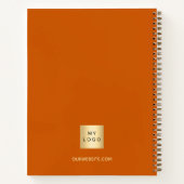 Zakelijk logo verbrand oranje elegant monogram notitieboek (Achterkant)