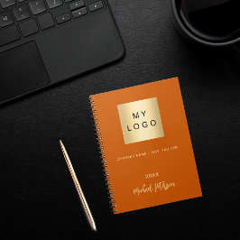 Zakelijk logo verbrand oranje elegant monogram notitieboek
