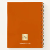 Zakelijk logo verbrand oranje elegant notitieboek (Achterkant)