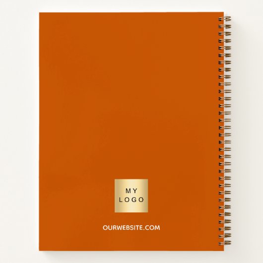 Zakelijk logo verbrand oranje elegant notitieboek (Achterkant)