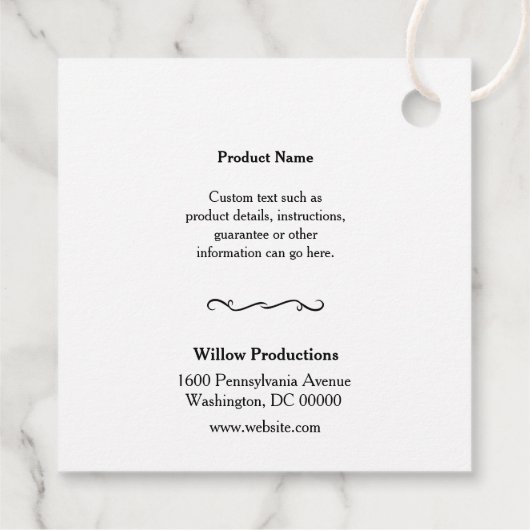 Zakelijk Logo vierkant Dank u ophangen Labels (Achterkant)