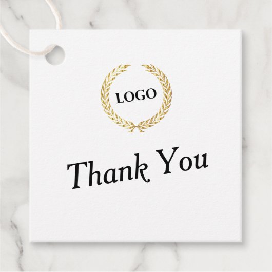 Zakelijk Logo vierkant Dank u ophangen Labels (Voorkant)