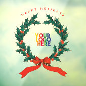 Zakelijk logo Vintage Kerstmis Bes Krans Raamsticker (Vel 3)