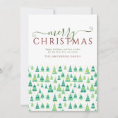 Zakelijk Logo Vrolijke kerstbomen Feestdagenkaart (Voorkant)