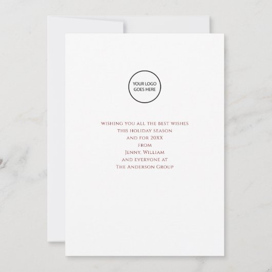 Zakelijk Logo Vrolijke kerstbomen Feestdagenkaart (Achterkant)