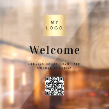 Zakelijk logo welkom openingstijden QR-code