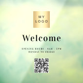 Zakelijk logo welkom openingstijden QR-code Raamsticker (Vel 3)