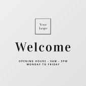 Zakelijk logo welkom openingsuren raamsticker (Vel)