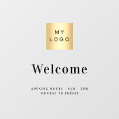 Zakelijk logo welkom openingsuren raamsticker (Vel)