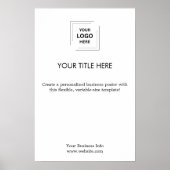 Zakelijk Logo | Wit Minimalistisch Modern Eenvoudi Poster (Voorkant)