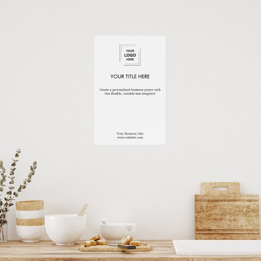 Zakelijk Logo | Wit Minimalistisch Modern Eenvoudi Poster (Keuken)