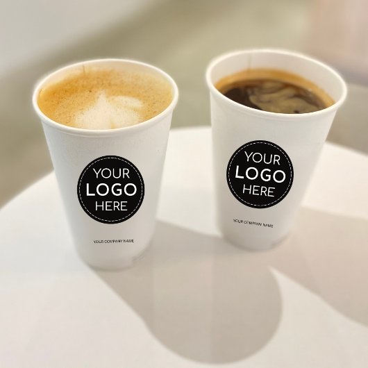 Zakelijk logo wit modern professioneel 8oz papieren bekers