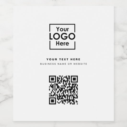 Zakelijk Logo Wit QR Code Bedrijfslogo Wijn Etiket (Enkel label)