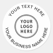 Zakelijk Logo Wit Ronde Sticker (Voorkant)
