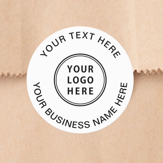 Zakelijk Logo Wit Ronde Sticker