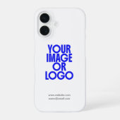 Zakelijk logo witte iPhone hoes 16 Hoesje (Achterkant)
