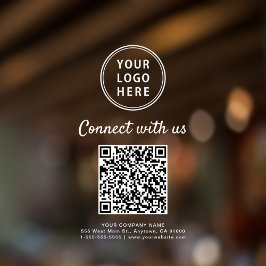 Zakelijk logo witte lettering Maak uw QR-code Raamsticker