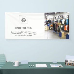 Zakelijk Logo Witte Minimalistische Moderne Foto Spandoek