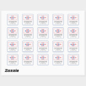 Zakelijk Logo Witte Vierkante Retouradreslabels Sticker (Vel)