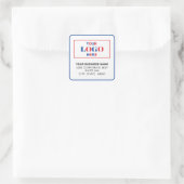 Zakelijk Logo Witte Vierkante Retouradreslabels Sticker (Tas)