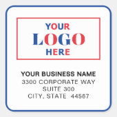 Zakelijk Logo Witte Vierkante Retouradreslabels Sticker (Voorkant)